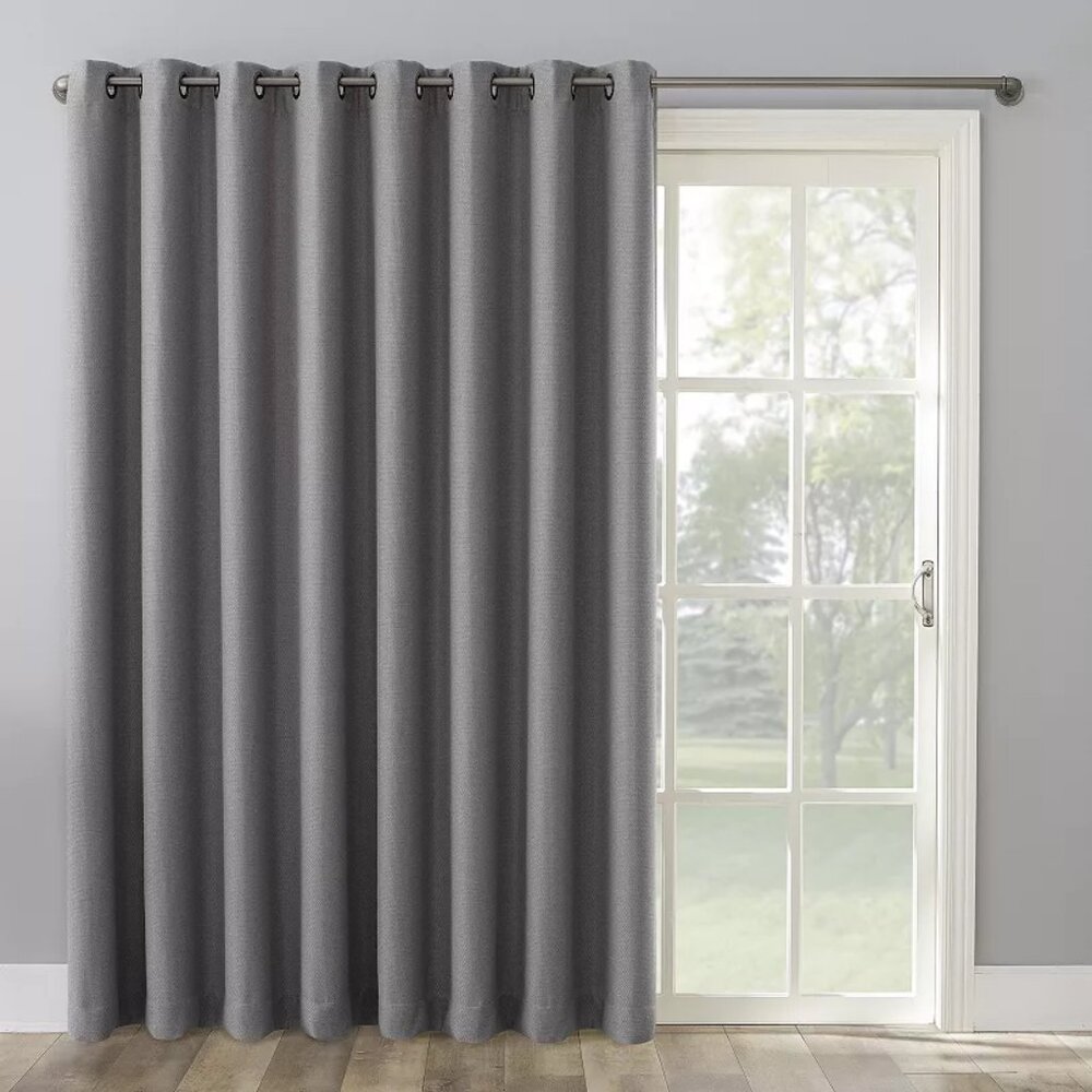 The Big One Kentfield Grommet Sliding Patio Door Curtain Panel Gray